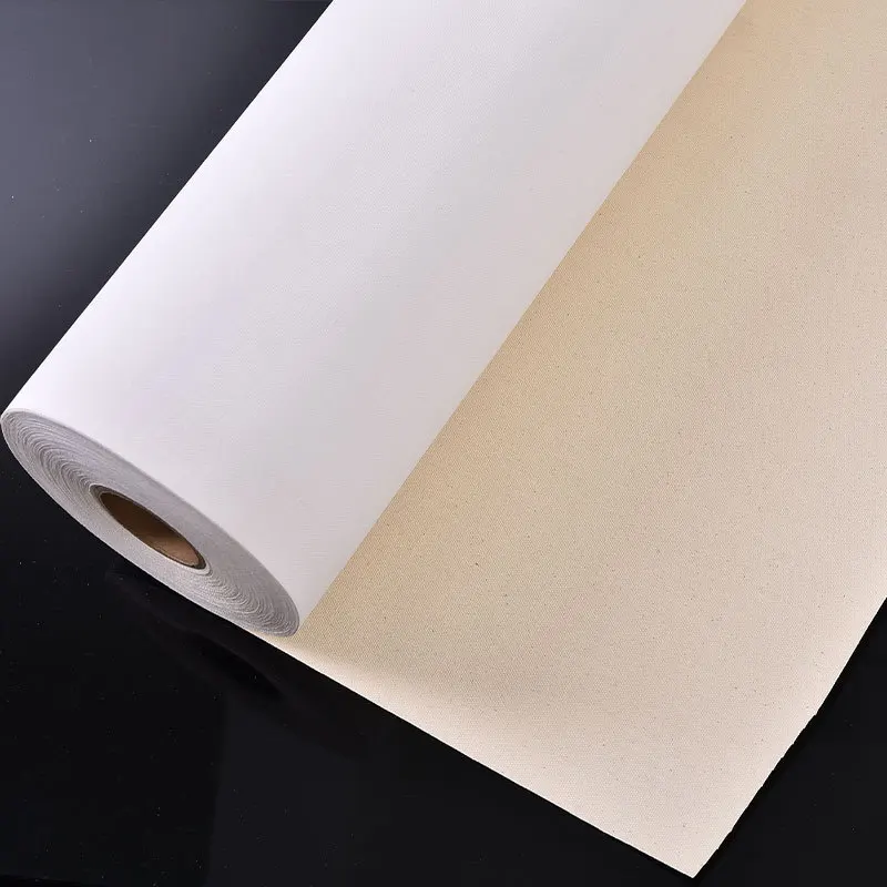 China art canvas semi glossy yellow base eco solvent poly cotton canvas roll