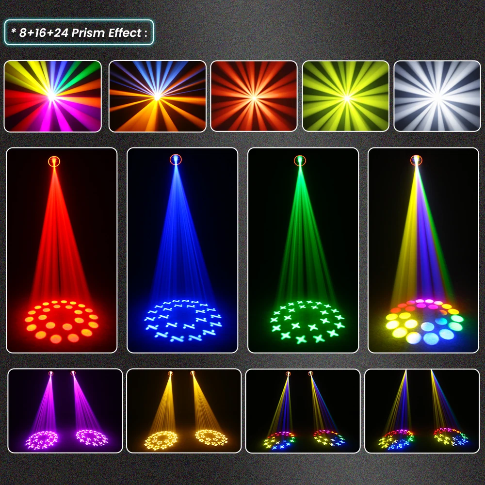 250W Sharpy Beam Cabeza Movil 24 Prisms Luces Discoteca DMX 7r Dj Stage Lights Beam Moving Head Light