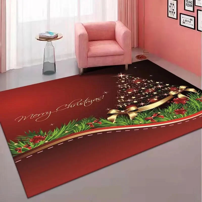 Wholesale Luxury Christmas Carpet Round Green Red White Santa Braided Rug