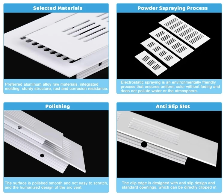 Cheap Price Air Vent Aluminum Alloy Square Ventilation Grille Cover Rectangle Air Grille for Walls and Ceilings HVAC Cabinets