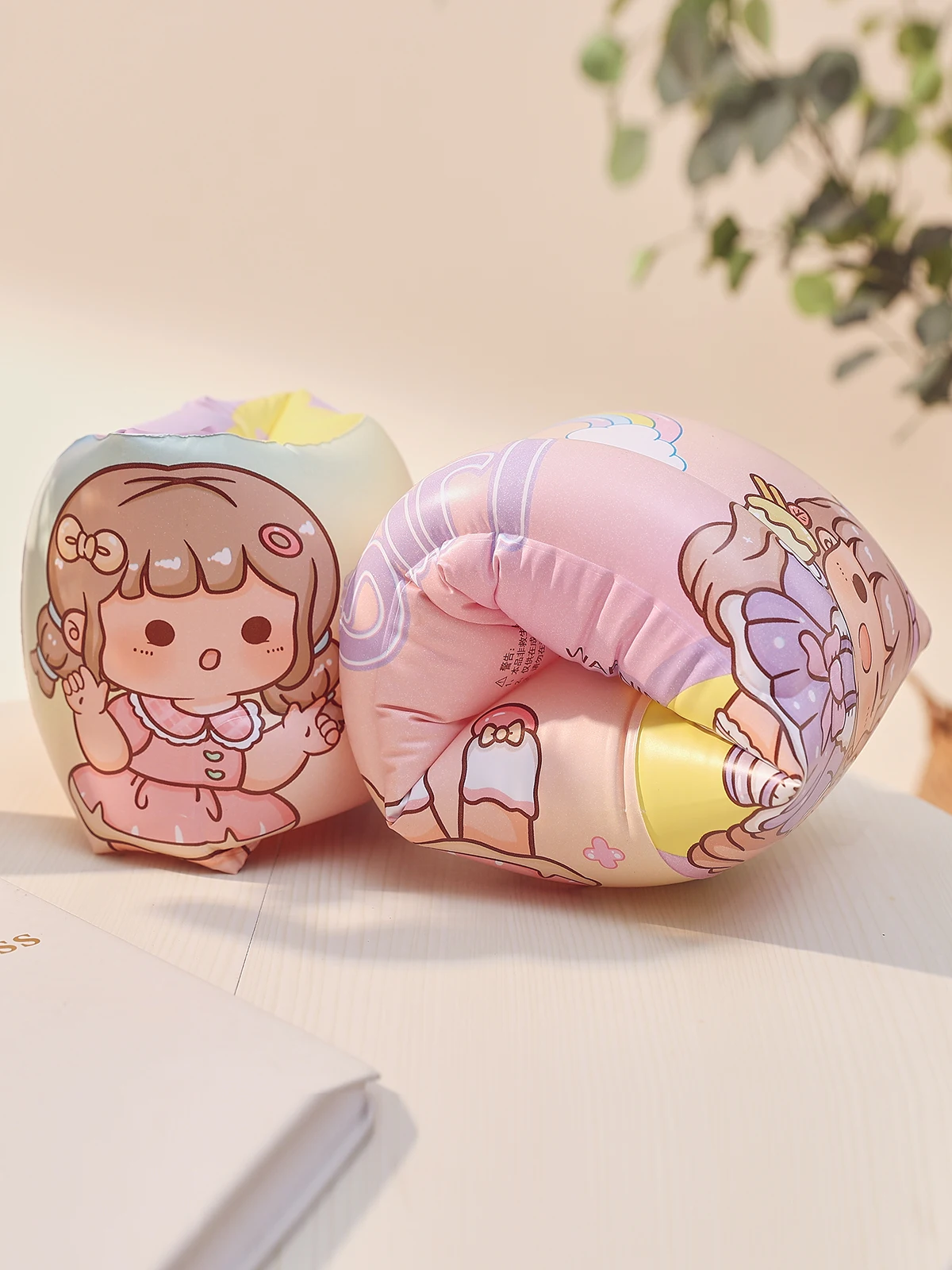 Inflatable Floating Sleeve Kids Adults Cartoon Print PVC Double Layers Air Bag Swimming Arm Band Ring