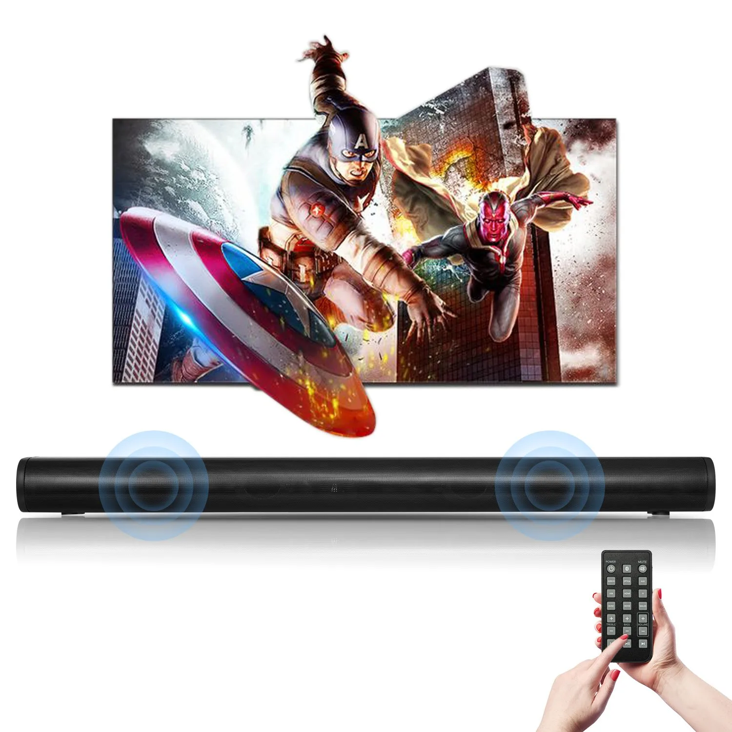 High quality 3D sound home audio soundbar professional 2.0 TV soundbar audio amplifer wireless multimedia hometheater systems