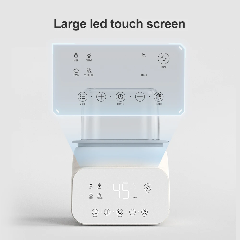 Fast Bottle Warmer 7-in-1 Food Heater&Defrost with LCD Display, Baby Breast Milk Formula Warmer with 24H Temperature ,BPA free.