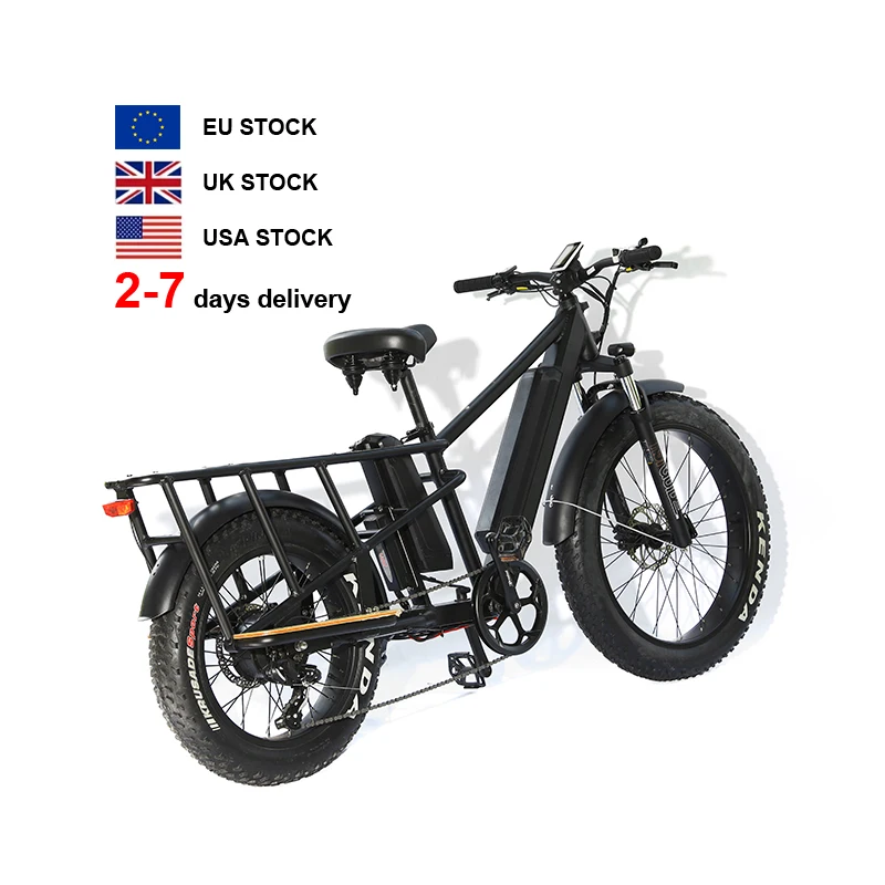 UK US EU Warehouse Electrical Bikes Bicycles For Adult Fast Speed Electric Cargo Bike 26 Inch 1000W Fat Tire Electric Bike Ebike