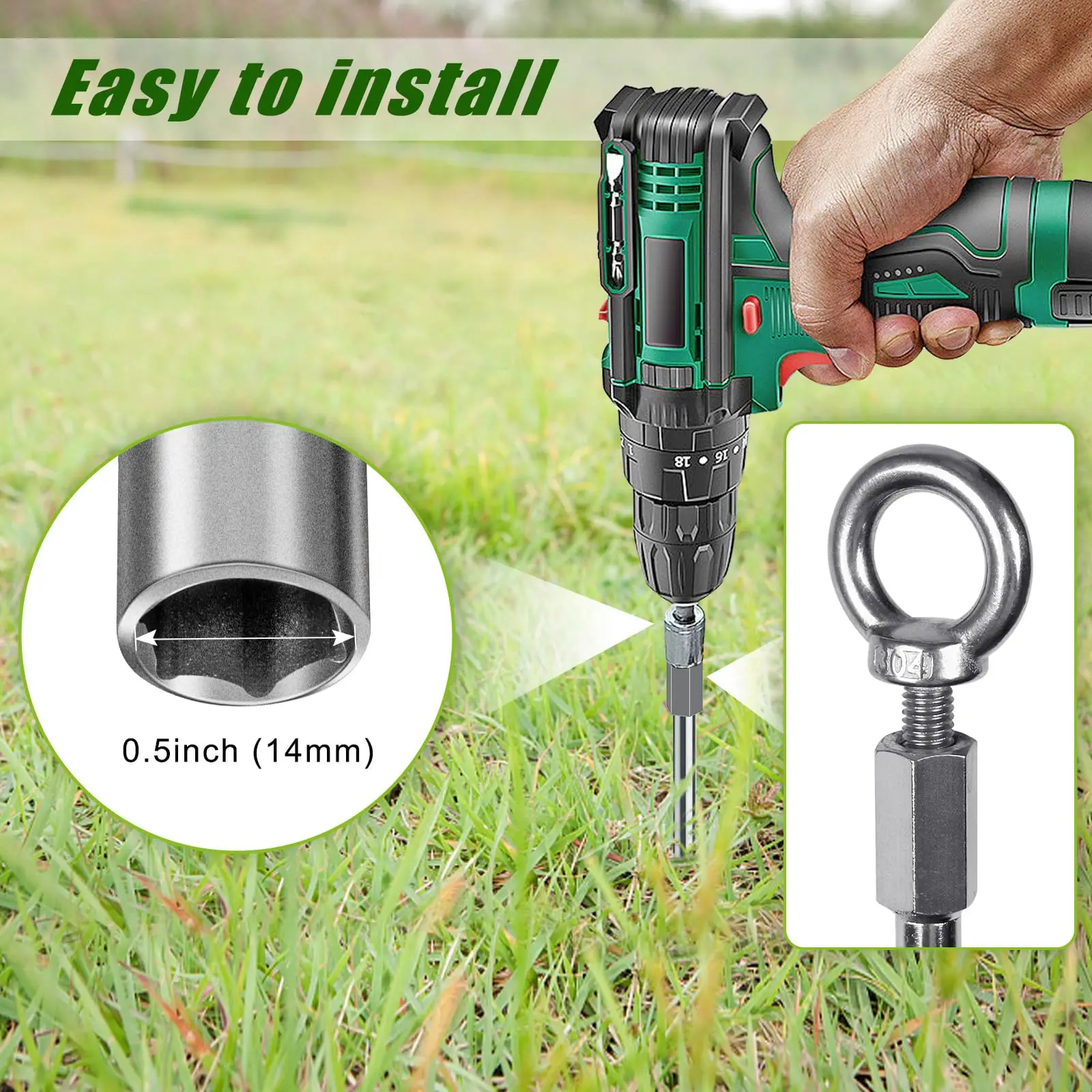18 Inch Heavy Duty Screw in Ground Anchors Fully Welded Earth Anchor Stakes Carport Tent Hurricane High Wind Shed Ground Anchors
