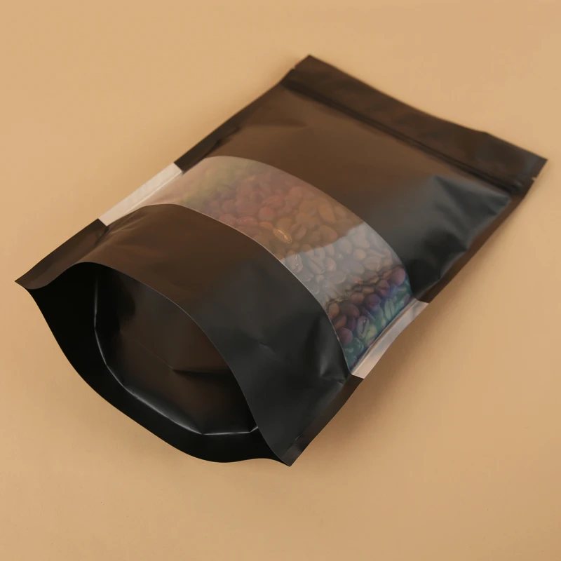 Heat seal transparent stand up pouch with clear window 8OZ foil packaging bags doy pack for candy bags dried fruit packaging
