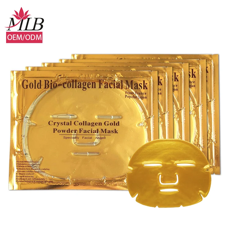 Wholesale gold bio collagen majestic pure gold hyaluronic acid facial mask oem 24 k no logo anti wrinkle spa powder crystal mask