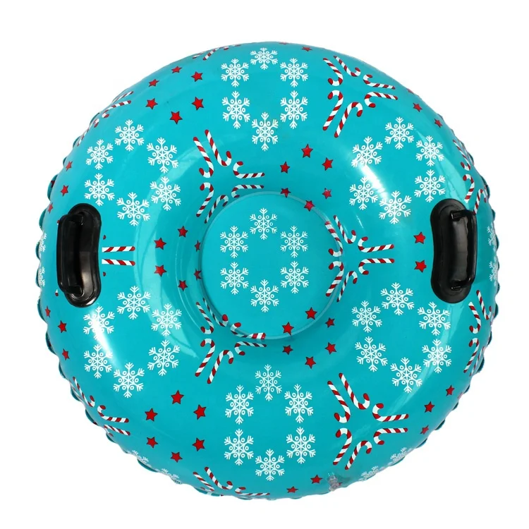 BSCI Factory Guaranteed Quality Winter Inflatable Round Snow Tube With Big Grab Handles