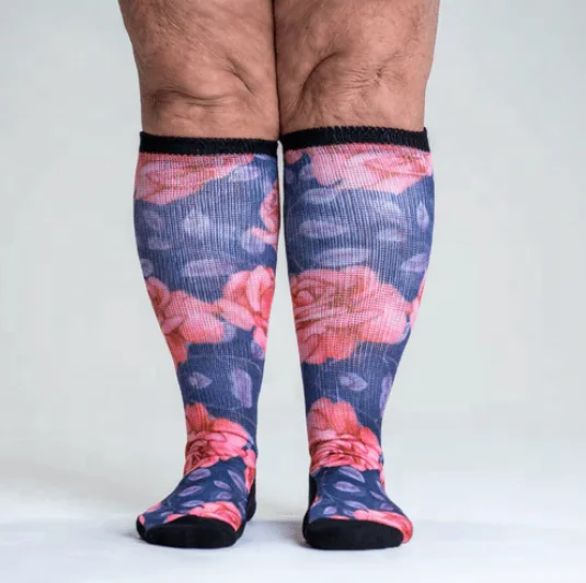 Large Plus Big Size Extra Wide Diabetic Socks Non-Binding Loose Top Non Slip Cotton Sock Men and Women