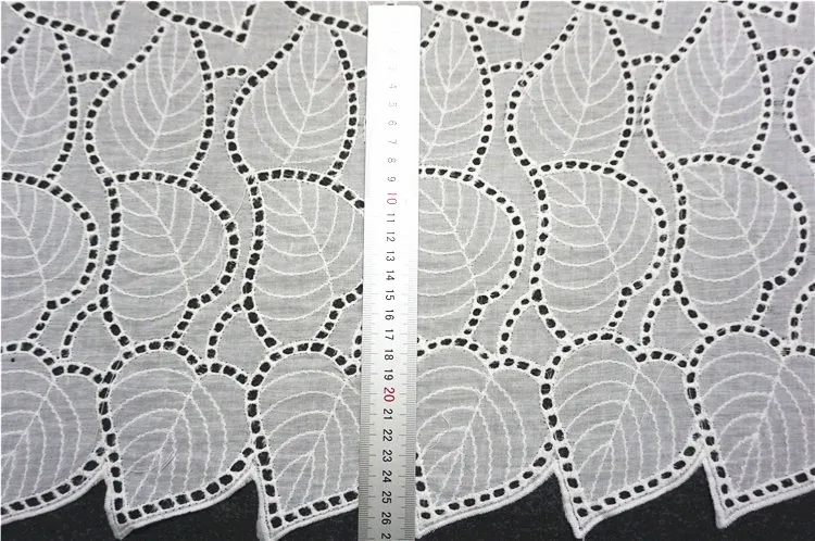 White Color New Design Lace Fabric High Quality Embroidery Swiss Voile Lace Beautiful Cotton Lace Fabric