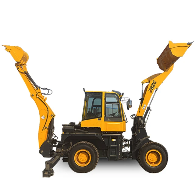 factory hot sale backhoe loader 75kw mini 4 wheel 2 ton backhoe wheel loader excavator loader digger