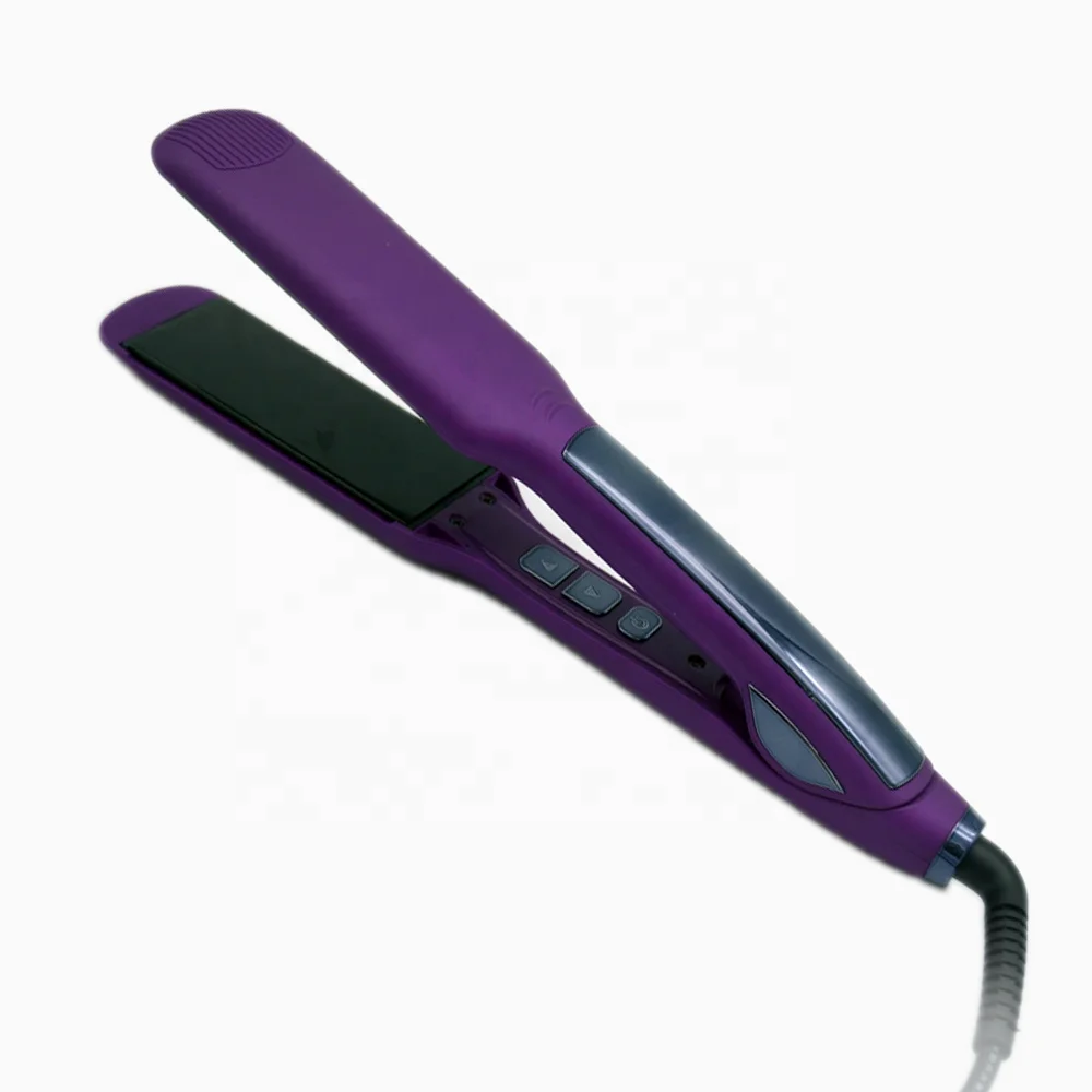 
Private Label LCD flat iron hair straightener 450 Fahrenheit 1/4 nano titanium plates digital ionic straightening dual voltage 