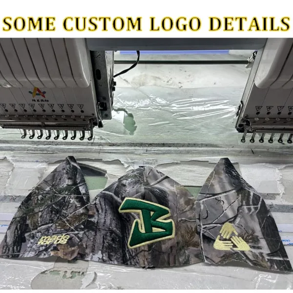Wholesale Low MOQ Oem Tags Brand Design Flat Bill Embroidery Patch Camo Camouflage Custom Fitted Hats Men With Custom logo