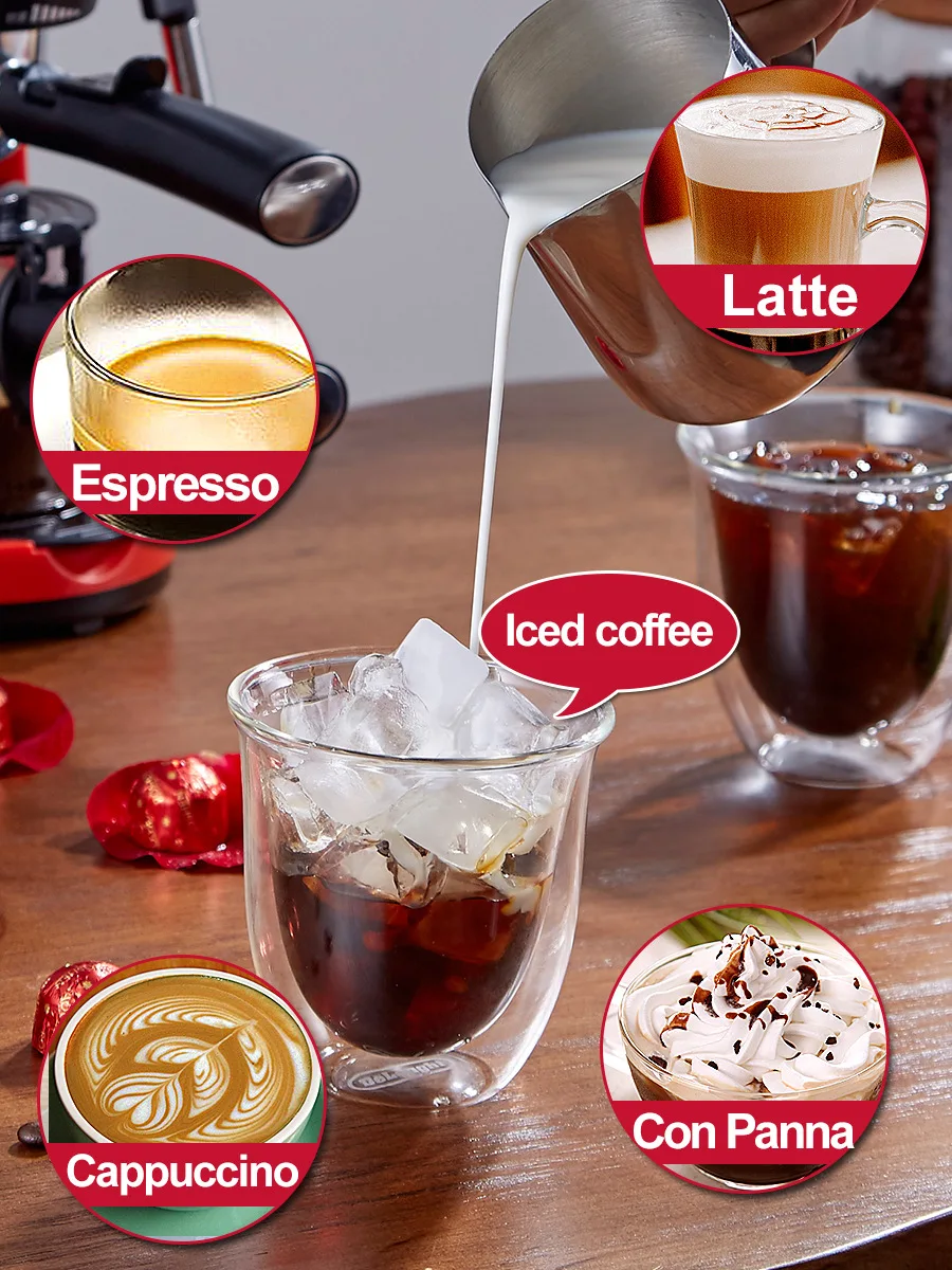 Home office small coffee machine Semi-automatic steam milk foam integrated fancy Italian coffee machine