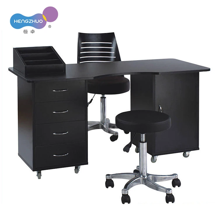 professional black valnut wooden manicure desk / wood nail tables