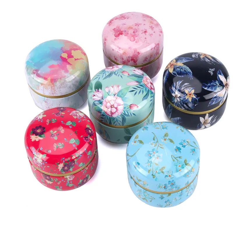 50g Small Tin Can Box Canister with Lid for Coffee Tea Candy Storage Loose Leaf Tea Tin Containers Storage