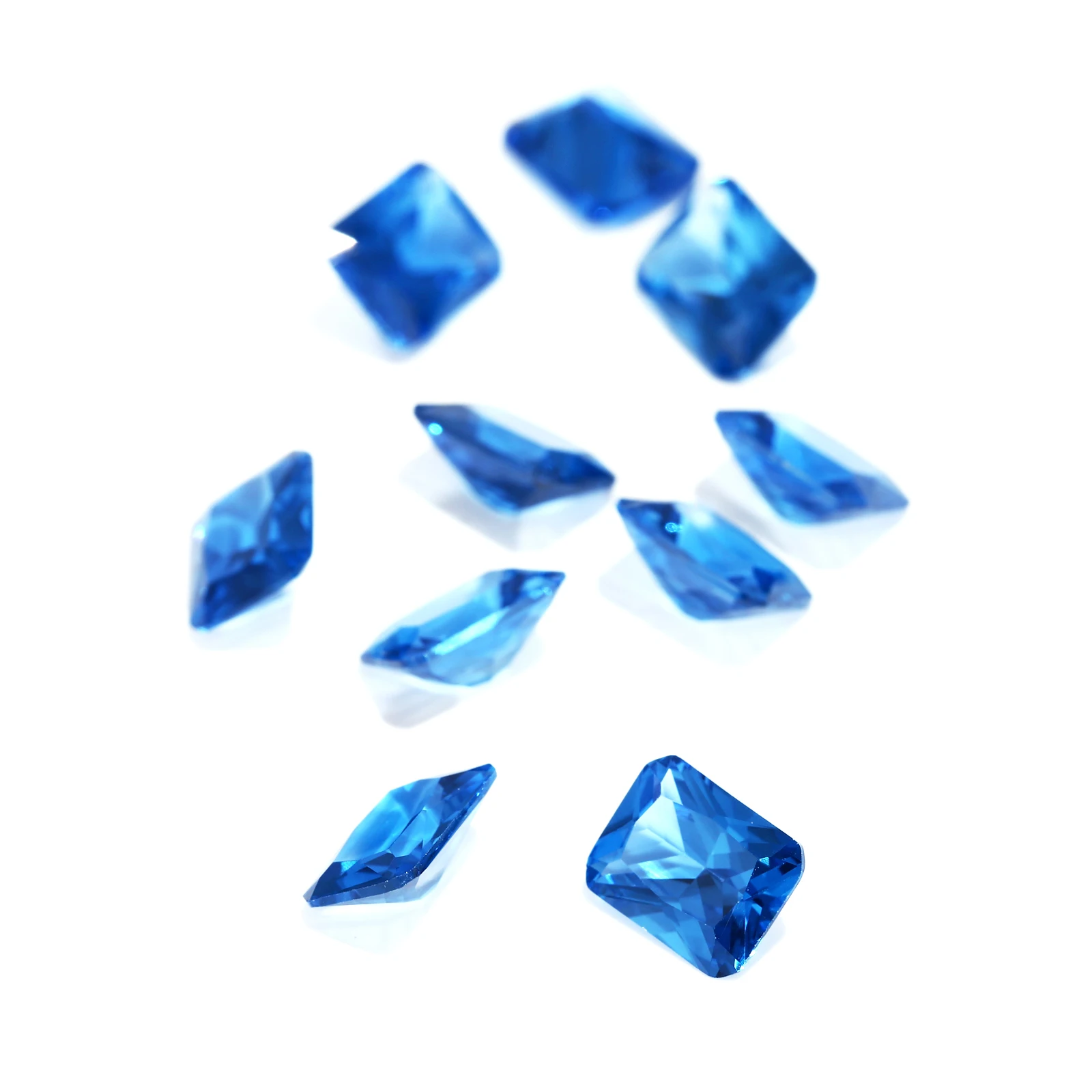 Megan wholesale Messigems long shape cushion Cut Loose Corundum blue Synthetic  4X6mm Stone Prices sapphire
