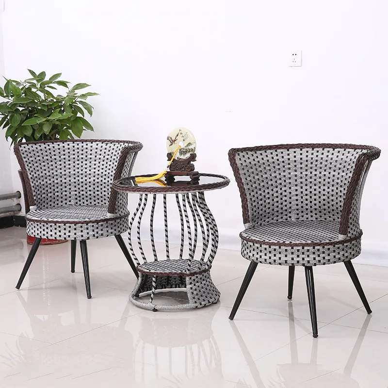 High Quality Traditional Style Bamboo PE Rattan Wicker Bistro Cafe Chair for Garden Patio Living Room Hotel Courtyard Villa