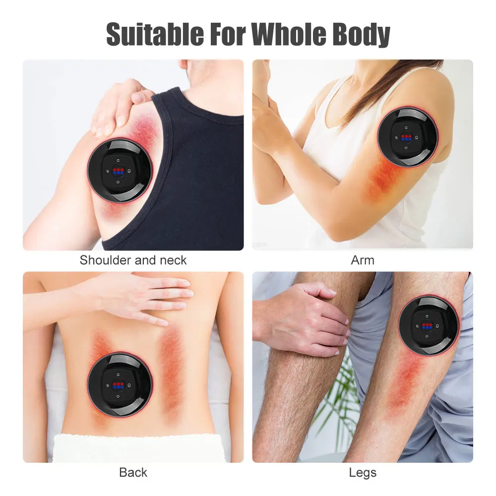 Electric Cupping Massager, Smart Electric Scraper Massager Great Suction Scraping Cupping Machine USB Handheld Physiotherapy Ma