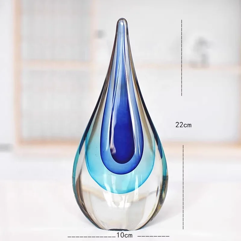 Nordic luxury house decoration art office living room glazed colored water drop jellyfish murano glass decoration gift crafts