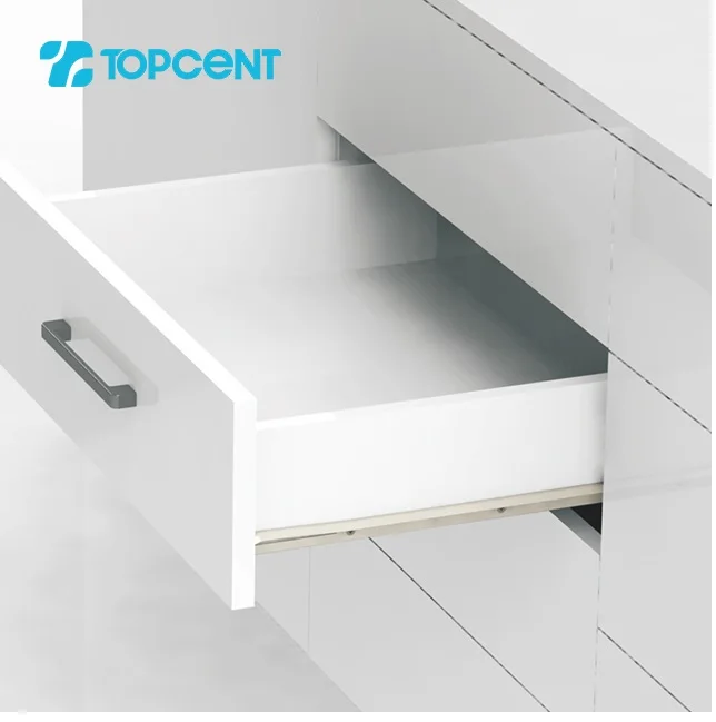 Topcent White Fgv Powder Plated Side Drawer Rail Kitchen Cabinet Hardware Drawer Slides