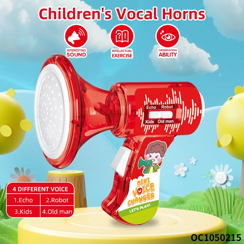 Funny cheap small plastic horn toy loudspeaker voice change microphone for children wholesale