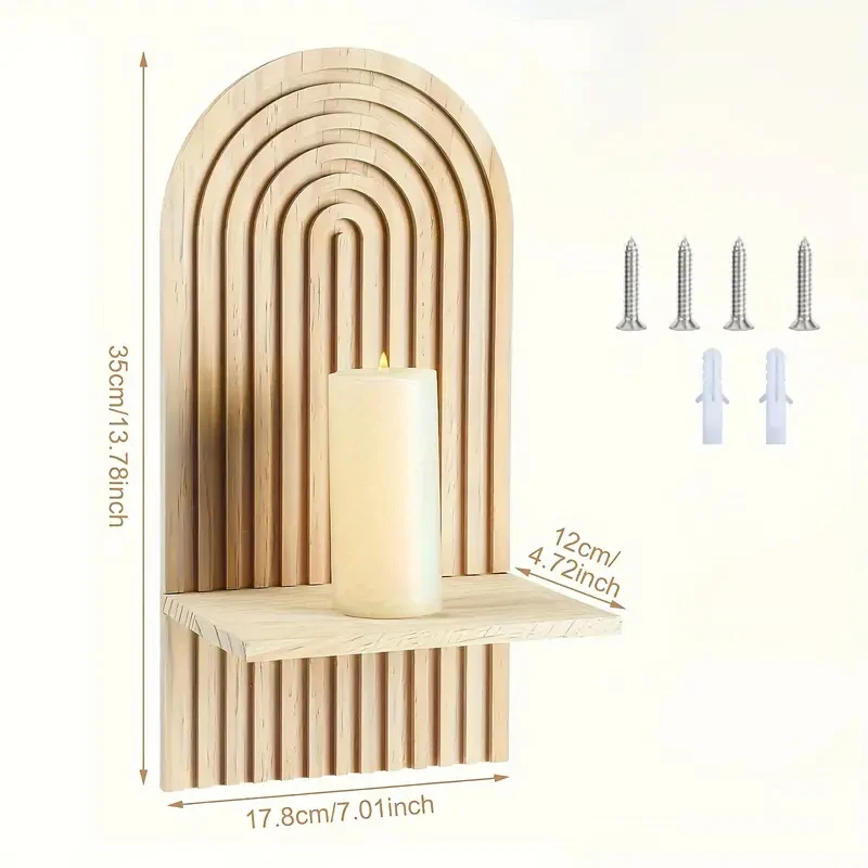 Custom Handmade Set of 2 Wall Mounted Hanging Wooden Sun Rainbow Shelves