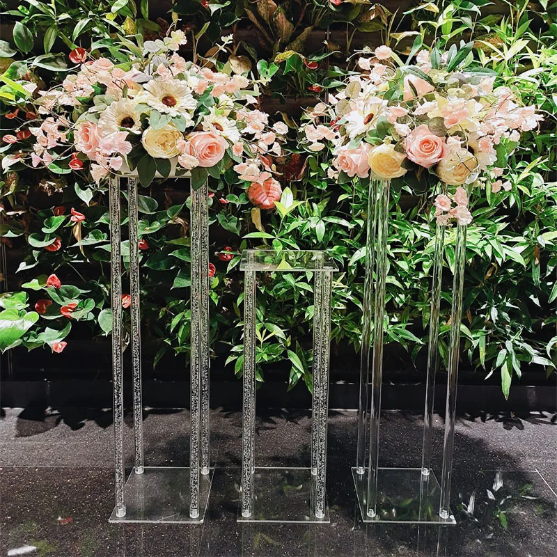 Y-Q030 Clear acrylic flower stand wedding decoration acrylic table centerpieces for flower stand flower base wedding decoration