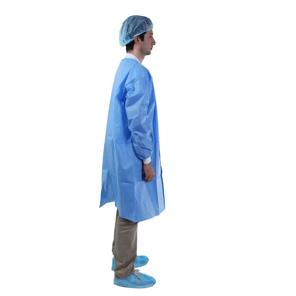 Factory OEM 20-50gsm protective nonwoven safety protective doctor use disposable lab coat for laboratory