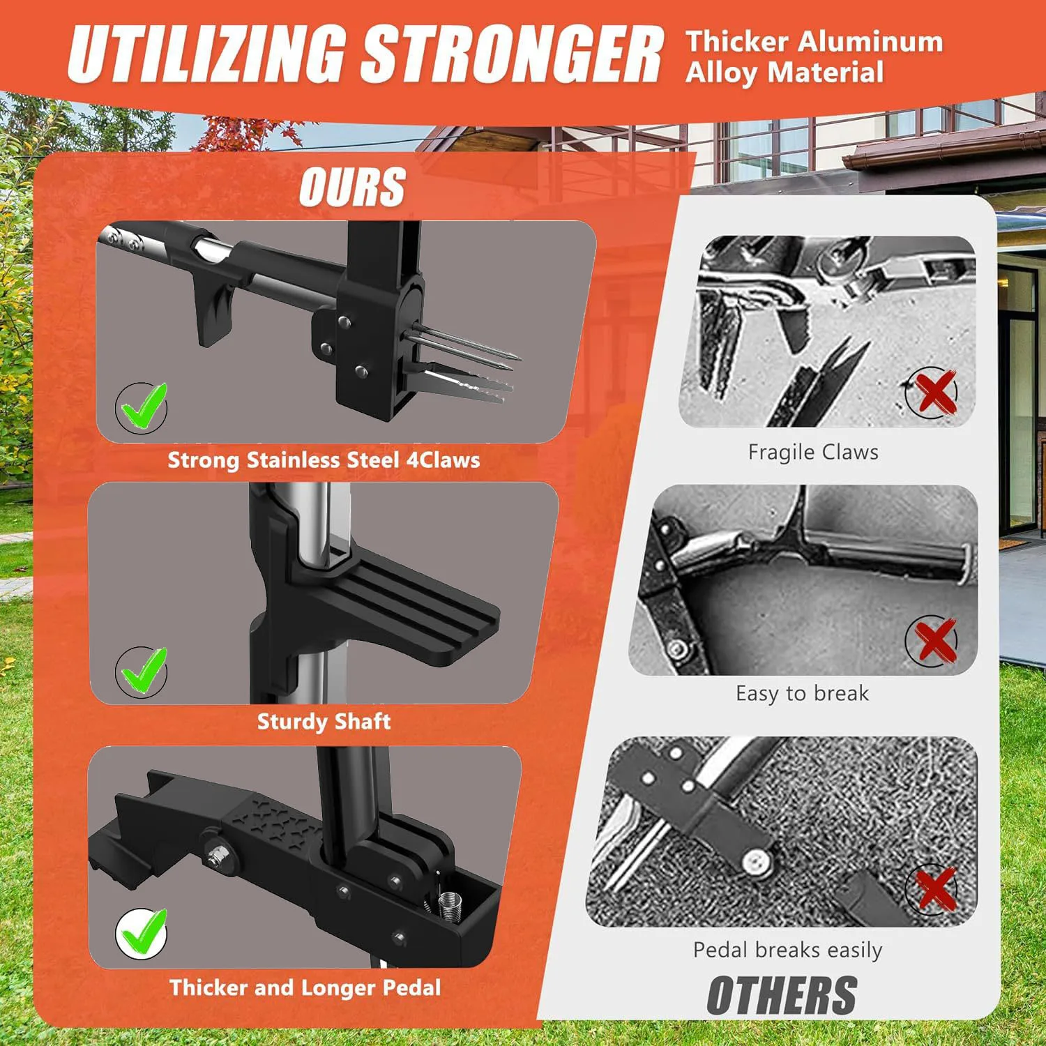 Factory  Weed Puller Tool detachable Gardening Stand-Up Weeder Easily Remove Weeds Without Bending Pulling or Kneeling