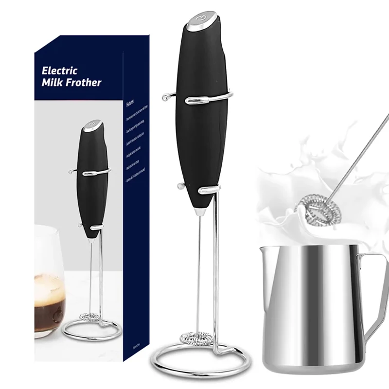 2023 Milk Frother Handheld Coffee Whisk Mini Blender Electric Foamer Battery Operated Milk Frother