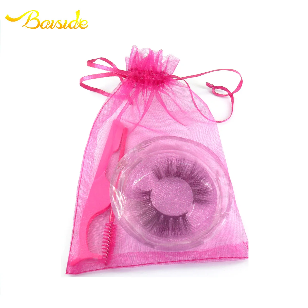 
Baiside Pure Beam Mouth Yarn Bag Packaging Bag 3D Mink Lashes And Mink Fur Lashes 