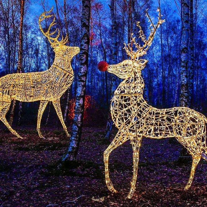 Outdoor IP65 3D Christmas Motif lights animal deer 1.5m led Christmas decoration Reindeer lights