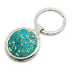 Custom Epoxy Printed Van Gogh Art Wholesale Souvenirs Metal Key Chains For Tourist Gift