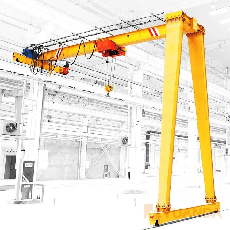 Price European Style 2 3 5 10 Tonne Box Type Warehouse One Leg Lift Mobile Single Girder Beam Half Semi Portal Gantry Crane