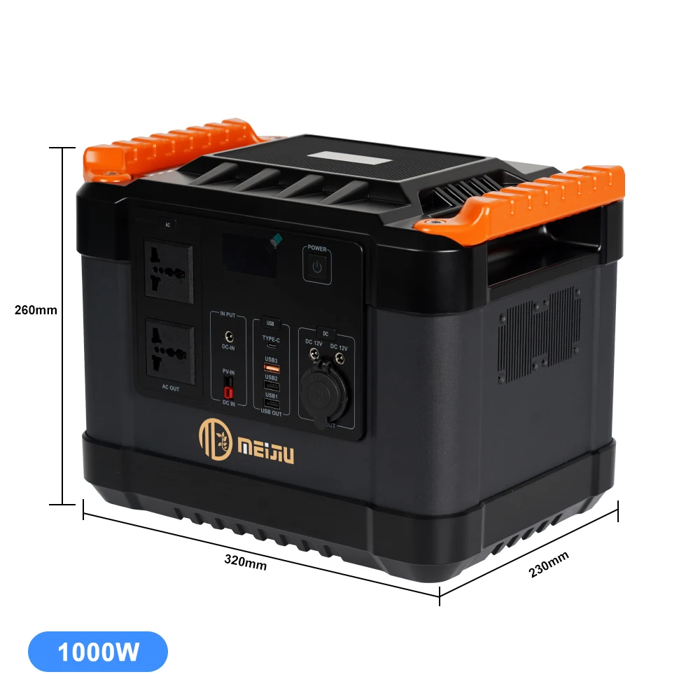 Meijiu Wholesale Outdoor Camping AC DC USB 1000W Portable Power Station With Lcd Display