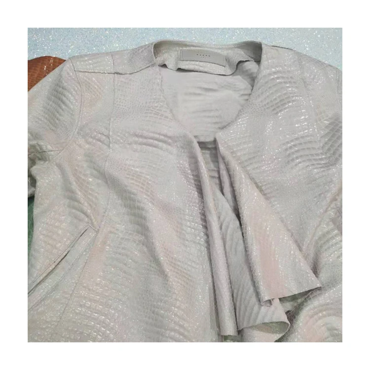 2021top sales curtain brocade upholstery textile stamping knitted fabric sandvik material double faces suede shiny crocodile