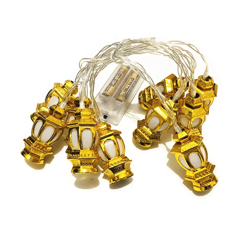 Gold Ramadan Decorative Light Silver Plastic Palace Light Eid Mubarak LED String Light For Ramadan Eid Decoration