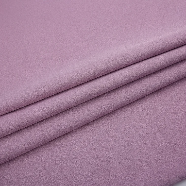 cheap price dubai fabric 100 polyester 4 way spandex textured moss crepe plain fabric online