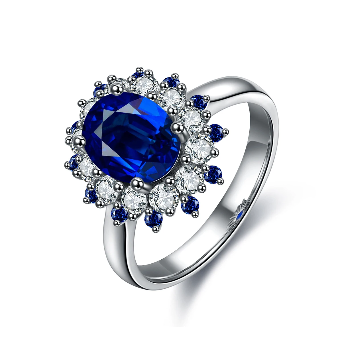 Поставщик ювелирных изделий королевский синий выращенные лабораторно сапфир S925 Серебряное кольцо для женщин обручальное кольцо