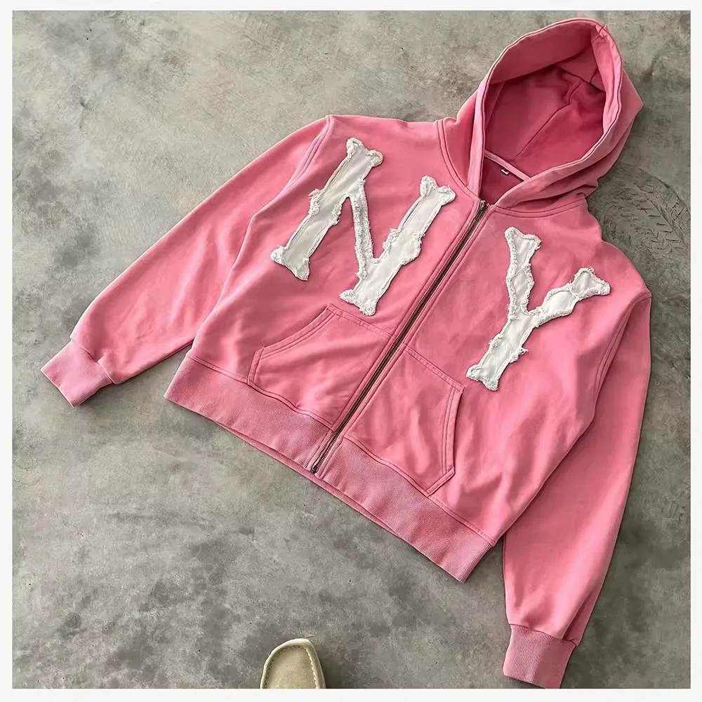 Manufacturer New Design Hoodies & Sweatshirts Custom Logo Streetwear  Hoodies Patch Embroidery Hoodie.23