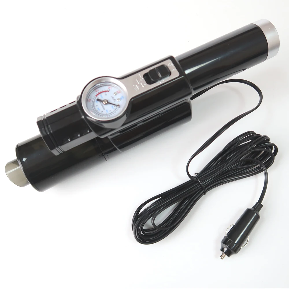 Sophisticated appearance 4-in-1 Portable Air Compressor handheld car wired vacuum cleaner with cigarette lighter plug