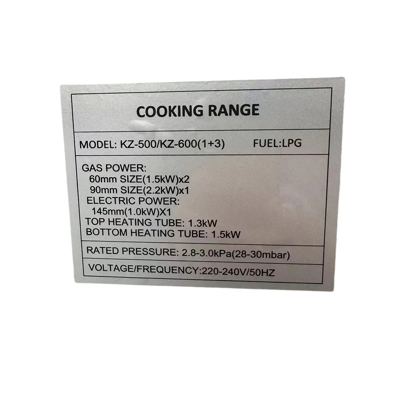 Hot Selling Customizable Lar Capacity Conjoined Oven 3 Gas and 1 Electric Built-in Stainless Steel and Glass Oven
