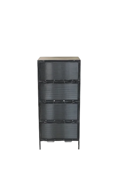 Golden Arts factory home furniture dinning room modern metal vertical stripe glass corner sideboard display cabinet