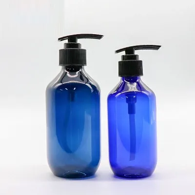100-1000ml 1 Liter Food Grade Shampoo Shower Gel Body Wash Liquid Blue Plastic PET Bottle with Lotion Pump Spray