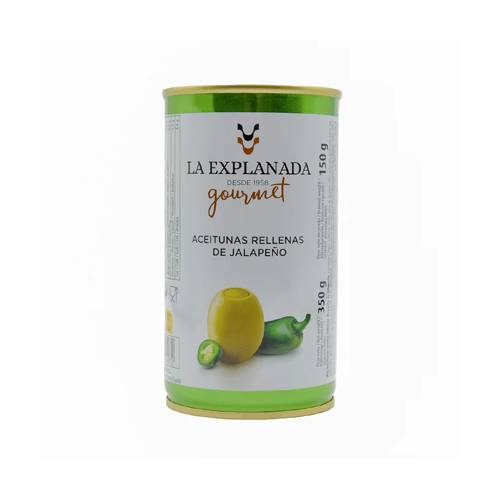 Olive Manufacturers And Distributors Net Weight 350 Gr Stuffed Green Fresh Olives Filled With Jalapenos