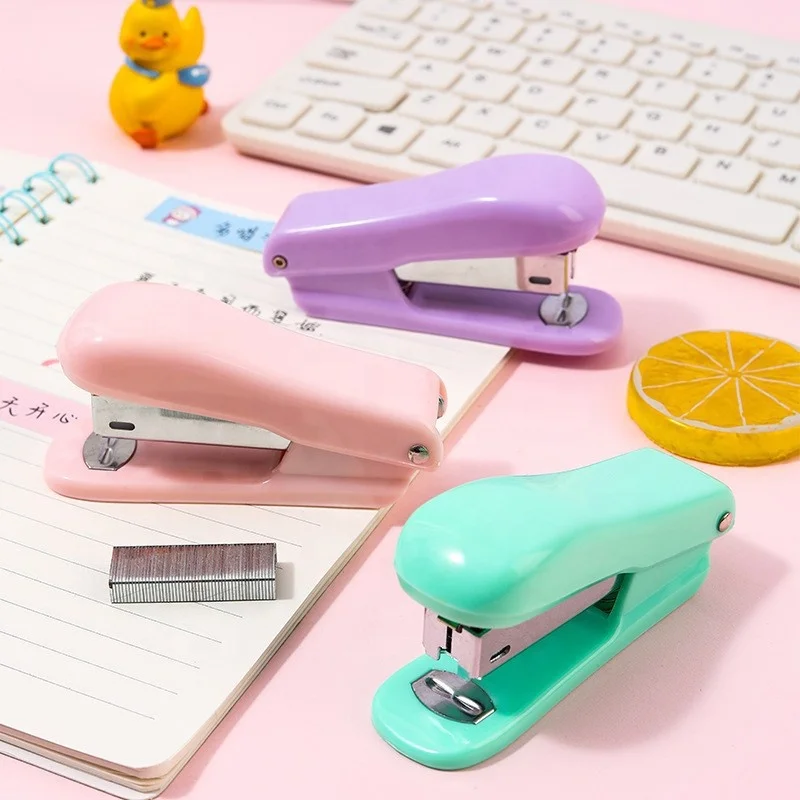 Macaron Color Booking Machine Student Office Supplies Bookmaker Creative Simple Machine Full Size Small Cute Mini Stapler