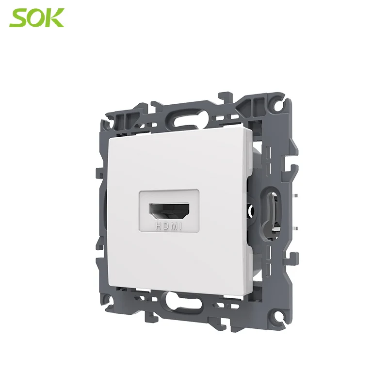 1 gang HDM Power Outlet white wall switch socket eu factory price wall socket