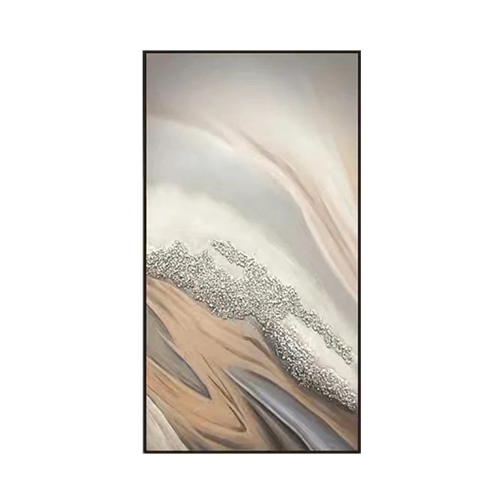 Abstract Landscape Oil Painting on Canvas Featuring Sandstone Wall Art Picture for Home Decor
