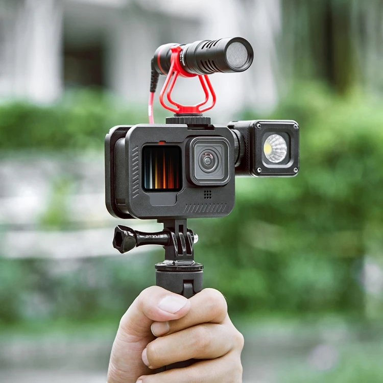 Оптовая продажа PULUZ для GoPro HERO9 черная металлическая рамка крепление защитный чехол с пряжкой базовое и